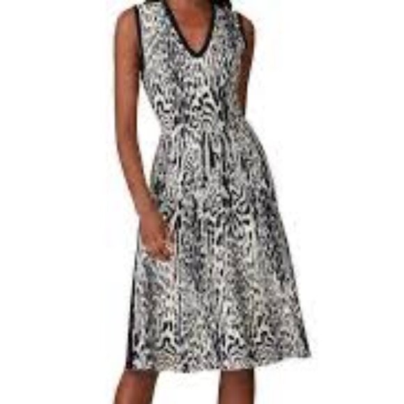 Rachel Roy Womens Black Off White Leopard Sweater Sleeveless Dress Size Small - Picture 1 of 9